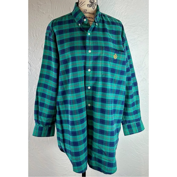 Ralph Lauren Plaid Button Down Long Sleeve Cotton Double L Crest Shirt Medium - Picture 2 of 13